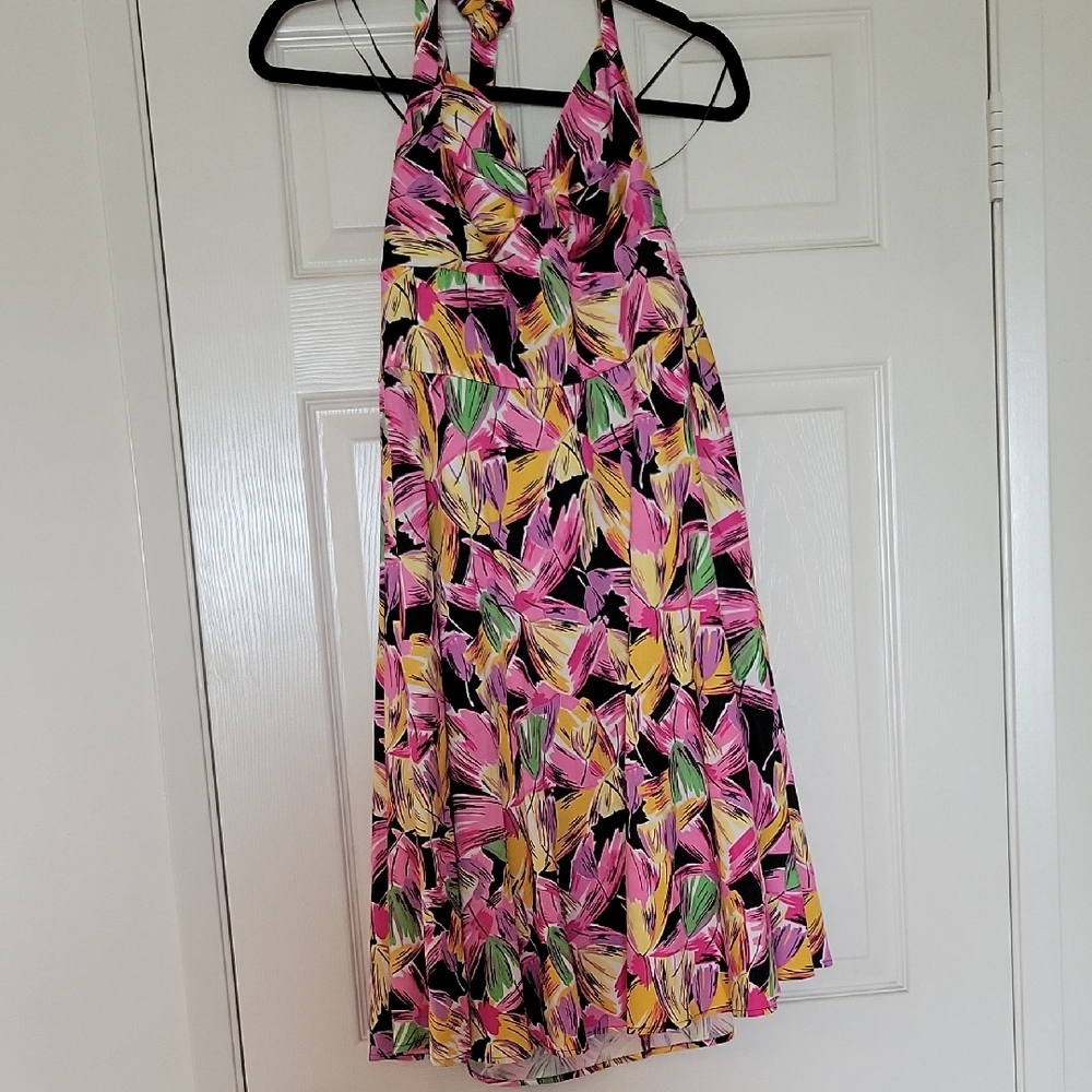Vibrant Floral Halter Dress